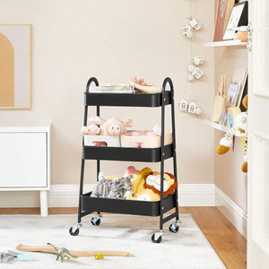 3-Tier Rolling Metal Trolley with Handles - Karrari
