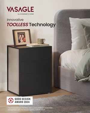 Nightstand with 3 Storage Drawers – Minimalist Design
