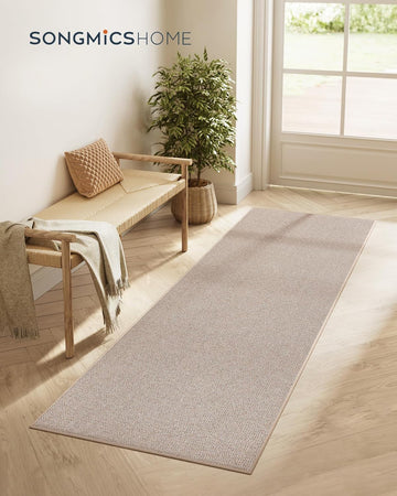 Area Rug, 80 x 200 cm Living Room Rug, Non-Slip Carpet, Camel Brown