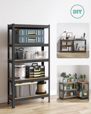Heavy-Duty Steel Storage Rack - 5-Tier, High Load Capacity (30x75x150cm) - Karrari