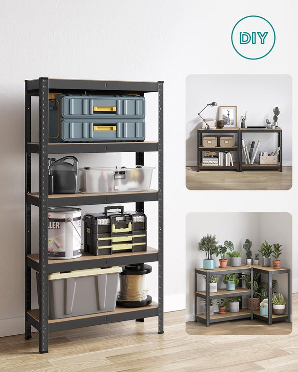 Heavy-Duty Steel Storage Rack - 5-Tier, High Load Capacity (30x75x150cm) - Karrari
