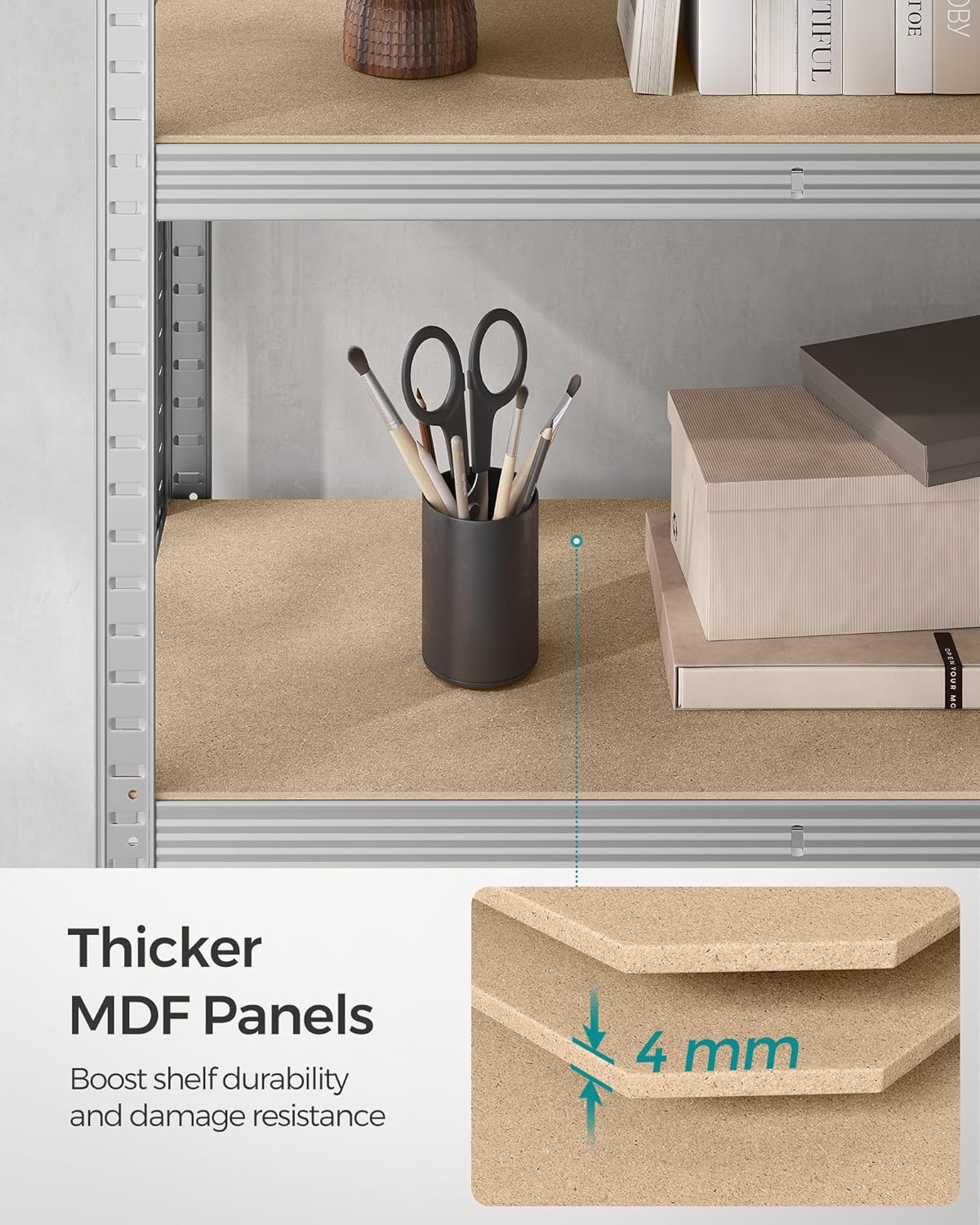 5-Tier Shelving Unit, Steel Shelving Unit for Storage, Tool-Free Assembly, for Garage, Shed, Load Capacity 875 kg, (60 x 120 x 200 cm)