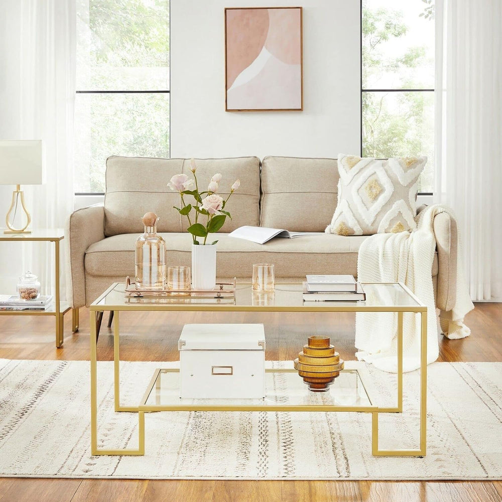 Gold Glass Coffee Table - Karrari