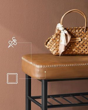 Mid-Century Shoe Rack Storage Bench - Karrari
