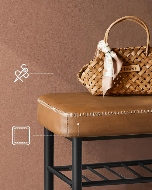 Mid-Century Shoe Rack Storage Bench - Karrari