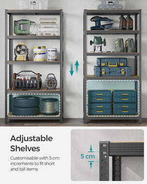 Basement & Garage Shelving - Heavy-Duty 5-Tier Steel Rack (50x100x200cm) - Karrari