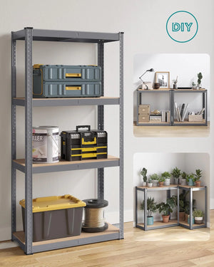 Heavy-Duty Storage Shelving - Steel Frame with 4 Adjustable Shelves (40x80x160cm) - Karrari