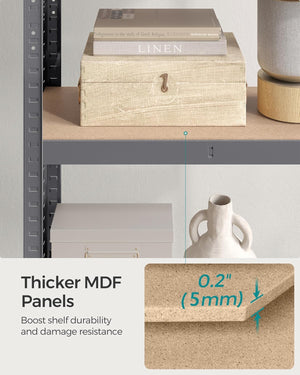 Heavy-Duty Storage Shelving - Steel Frame with 4 Adjustable Shelves (40x80x160cm) - Karrari