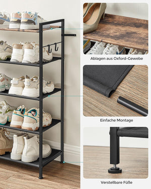 5-Tier Metal Shoe Rack (20–25 Pairs) - Karrari