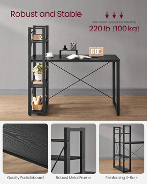 Computer Desk with Storage Shelves Reversible