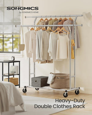 Heavy-Duty Metal Coat Rack Stand on Wheels - Karrari