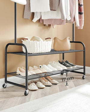 Multi-Functional Clothes Rail with Wheels & Storage - Karrari