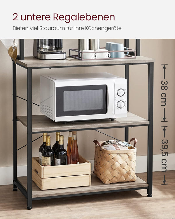 Kitchen Storage Rack – 6-Tier Shelf with Hooks