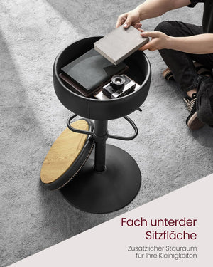 Height-Adjustable Bar Stool with Storage - Karrari
