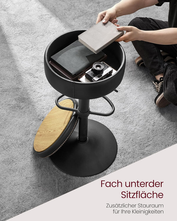 Height-Adjustable Bar Stool with Storage - Karrari