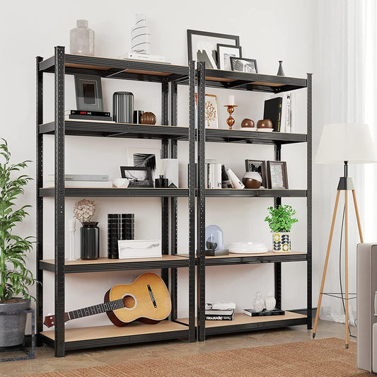 5-Tier Shelving Unit, Steel Shelving Unit for Storage, Tool-Free Assembly, for Garage, Shed, Load Capacity 600 kg