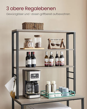 Kitchen Storage Rack – 6-Tier Shelf with Hooks