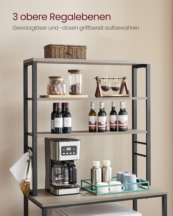 Kitchen Storage Rack – 6-Tier Shelf with Hooks