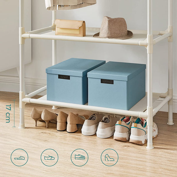 Double Hanging Clothes Rack with Storage Shelves - Karrari