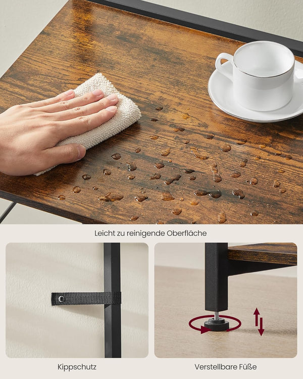 Kitchen Rack with Outlets – Vintage Brown/Ink Black