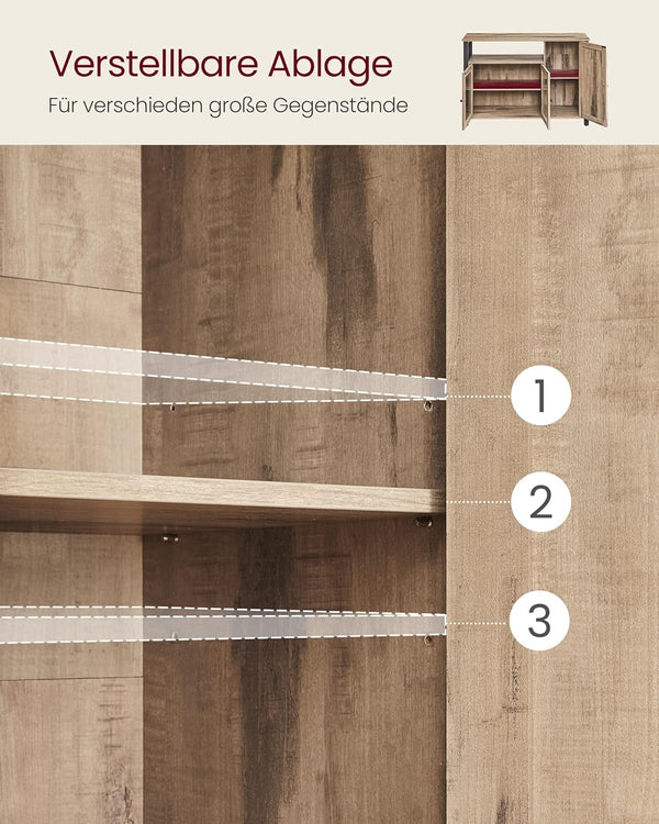 Sideboard Cabinet - Glass Doors & Adjustable Shelves - Karrari