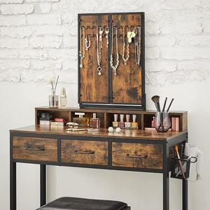 Makeup Table with Folding Mirror, Stool & Drawers - Karrari