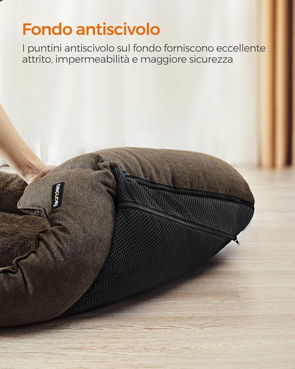 Linen-Look Dog Sofa Bed with Washable Cover - Karrari