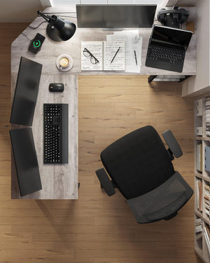 L-Shaped Corner Gaming Desk with Storage Shelves - Karrari