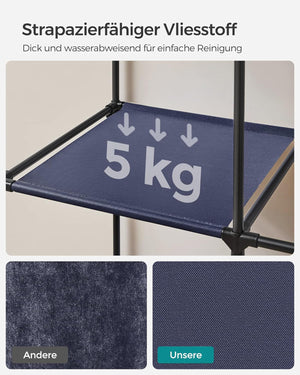 Fabric Wardrobe with Shelves & Hanging Rail