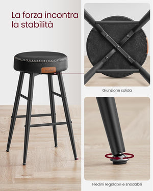 Set of 2 Backless Bar Stools - Karrari