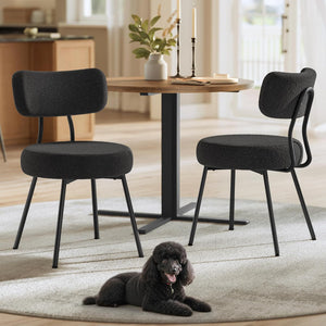 Upholstered Dining Chairs with Curved Backrest (Set of 2) - Karrari