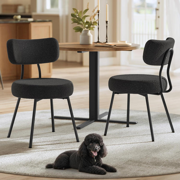 Upholstered Dining Chairs with Curved Backrest (Set of 2) - Karrari