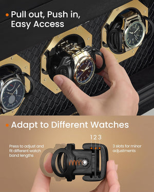 9-Slot Watch Box with Glass Window - PU Leather - Karrari