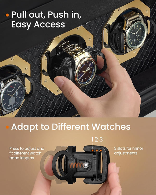 9-Slot Watch Box with Glass Window - PU Leather - Karrari