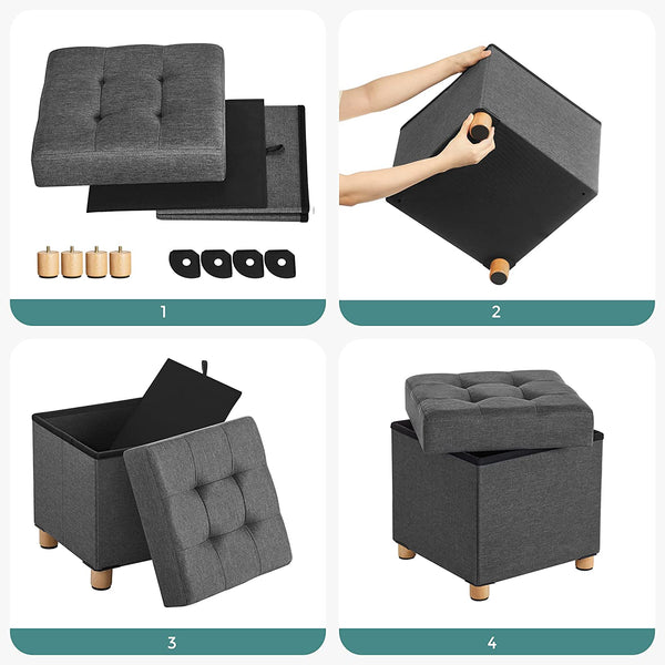 Small Folding Storage Stool Cube - Karrari