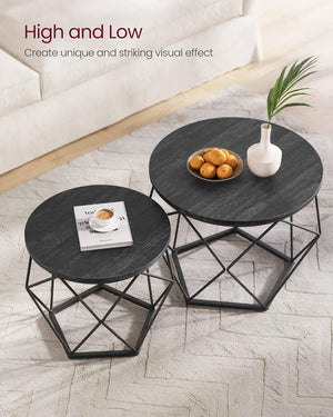 2-Piece Round Coffee Tables with Removable Tops - Karrari