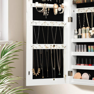 Wall Mounted Lockable Jewellery Cabinet with Mirror - Karrari