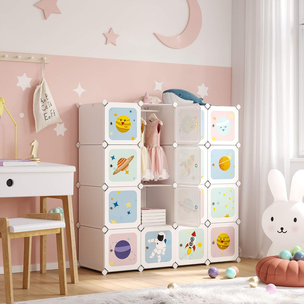 DIY Wardrobe Storage Cabinet - 16 Cubes & 4 Rods - Karrari