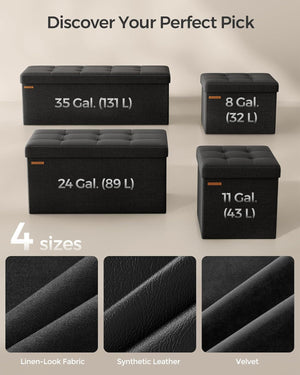 Storage Ottoman Bench – Folding Footrest Stool