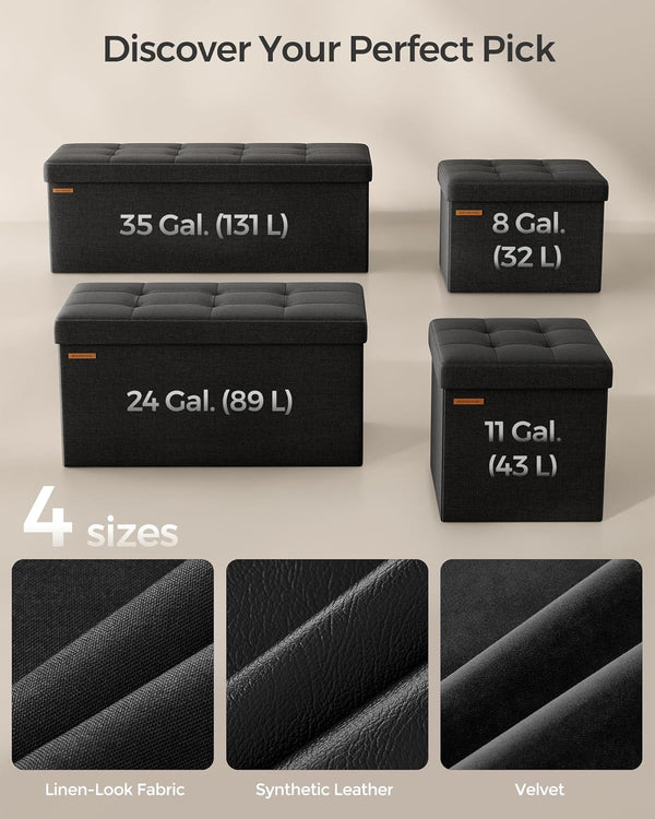 Storage Ottoman Bench – Folding Footrest Stool