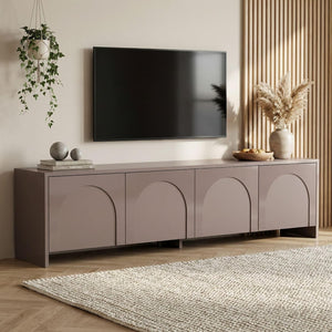 Modern TV Unit, Melamine-Coated Chipboard &  Elegant Solid Surface