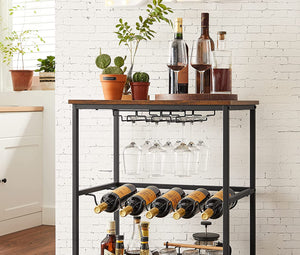 Bar Trolley with Wine & Glass Holders - Karrari