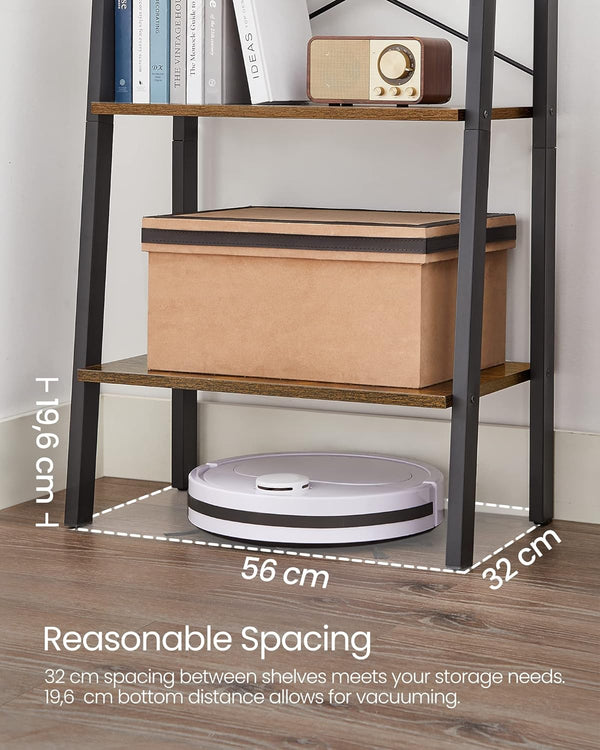5-Tier Ladder Shelf – Industrial Bookcase - Karrari