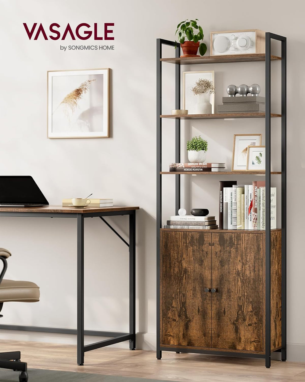 6-Tier Bookcase with Door - Karrari