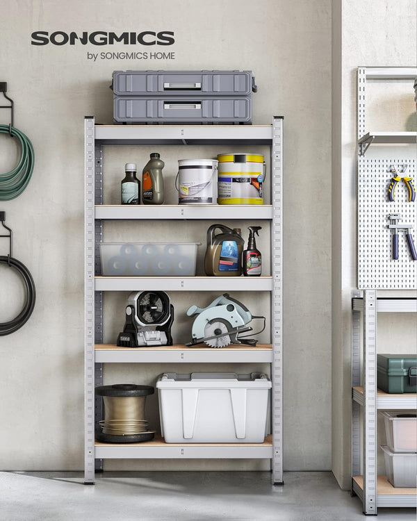 5-Tier Garage Shelving Unit - Steel, Boltless & Durable (30x75x150cm) - Karrari