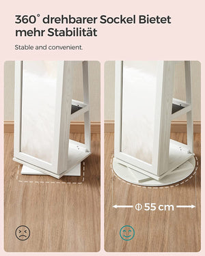 Freestanding Jewellery Cabinet with Full-Length Mirror - Karrari