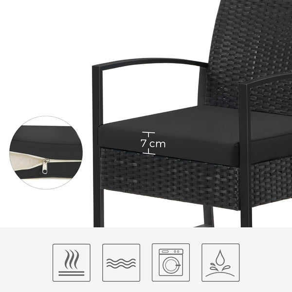 3-Piece PE Rattan Garden Furniture Set