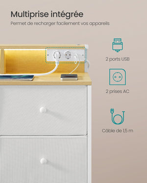 9-Drawer Fabric Cabinet with LED Lighting