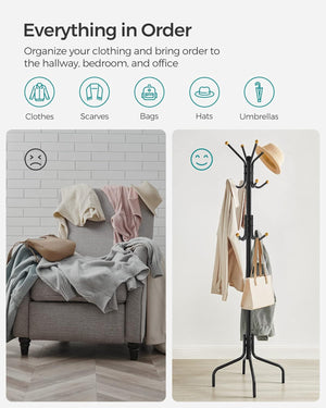 Metal Coat Rack Stand with 12 Hooks - Karrari