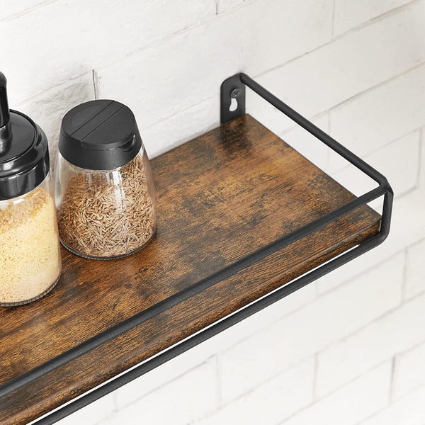 2-Piece Wall Floating Spice Rack Shelf with Pole - Karrari